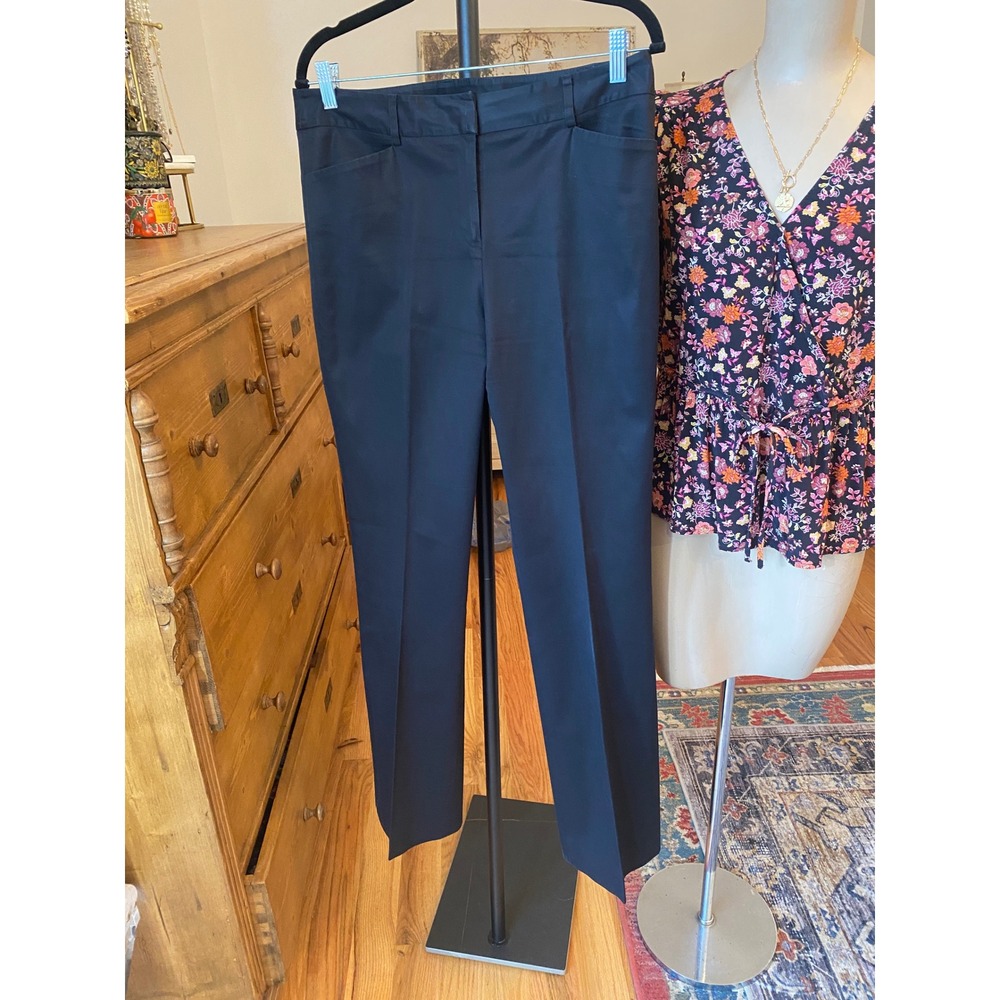 AK Anne Klein Stretch Black Straight Leg Dress Pants Women's Size 10 - Picture 2 of 9